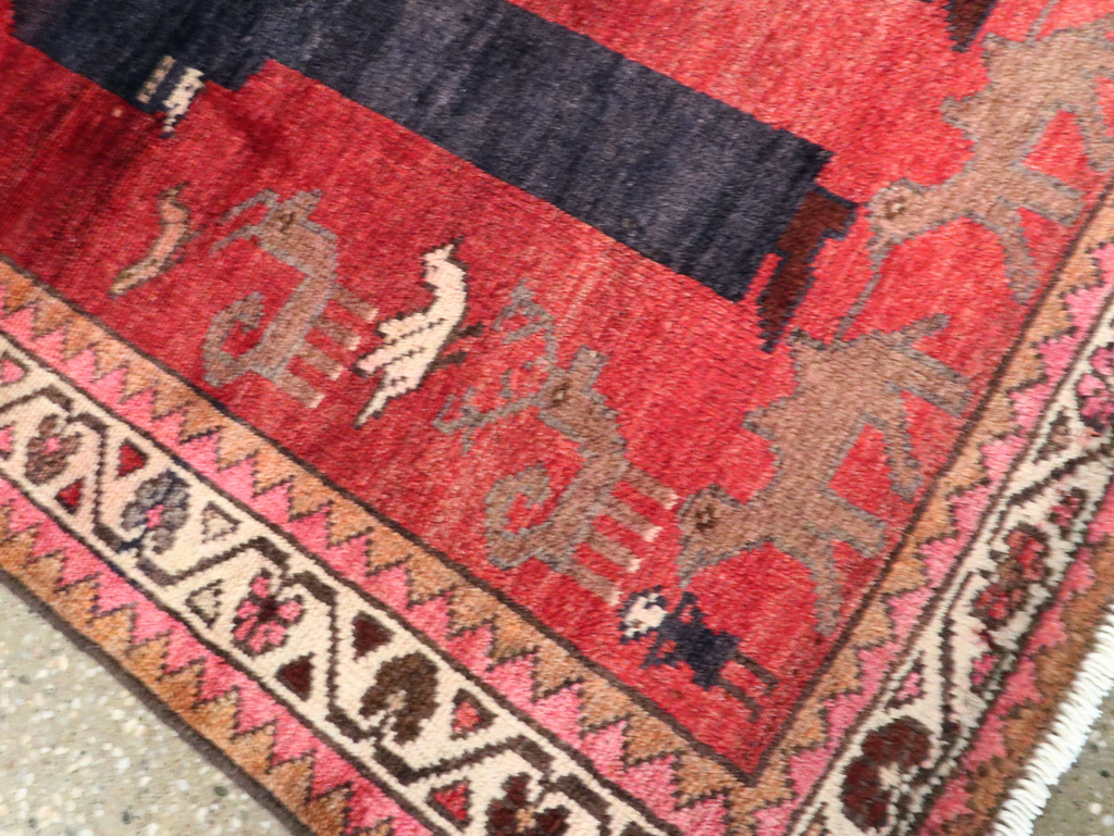 Vintage Persian Hamadan Pictorial Rug, No.27523 - Galerie Shabab