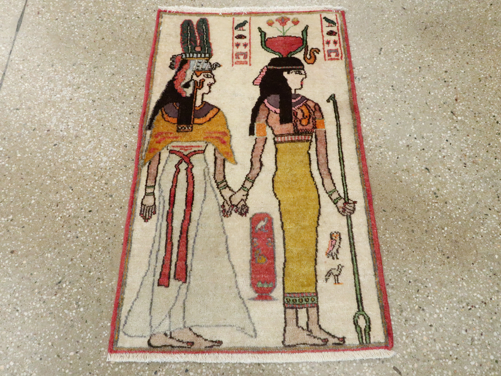 Vintage Persian Tabriz Pictorial Rug, No.27526 - Galerie Shabab