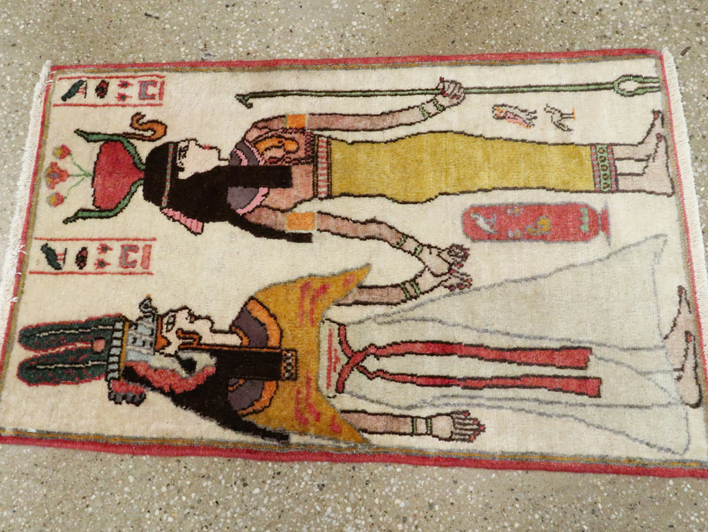 Vintage Persian Tabriz Pictorial Rug, No.27526 - Galerie Shabab