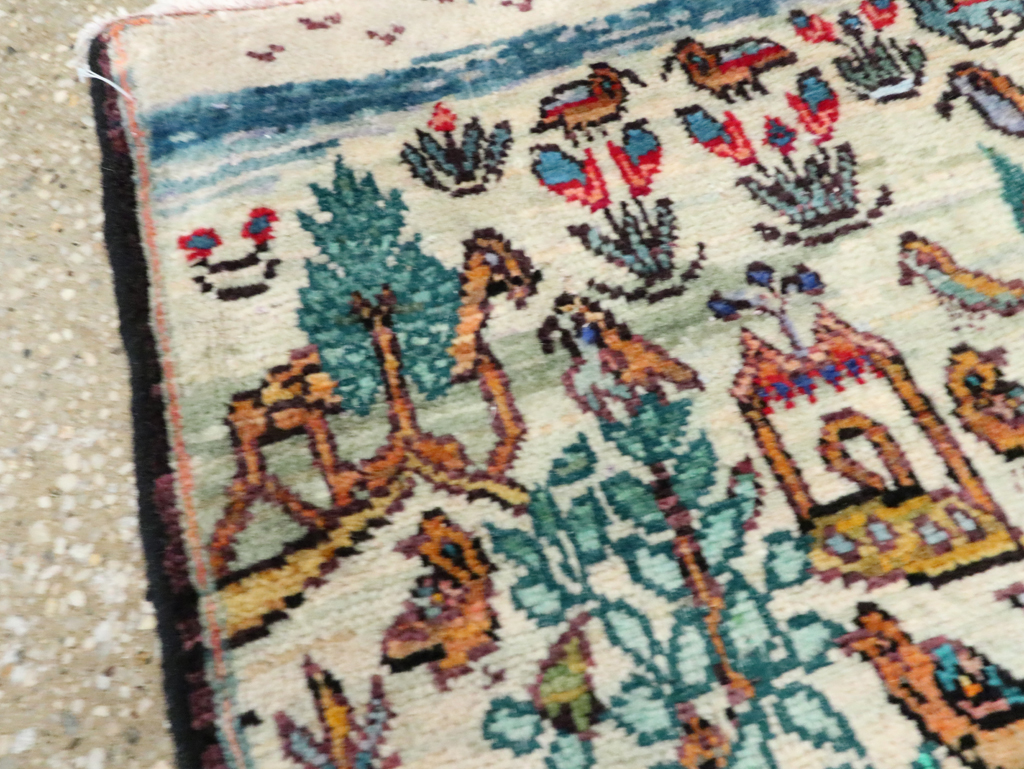 Vintage Persian Tabriz Pictorial Rug, No.27535 - Galerie Shabab