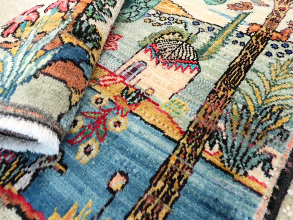 Vintage Persian Tabriz Pictorial Rug, No.27535 - Galerie Shabab