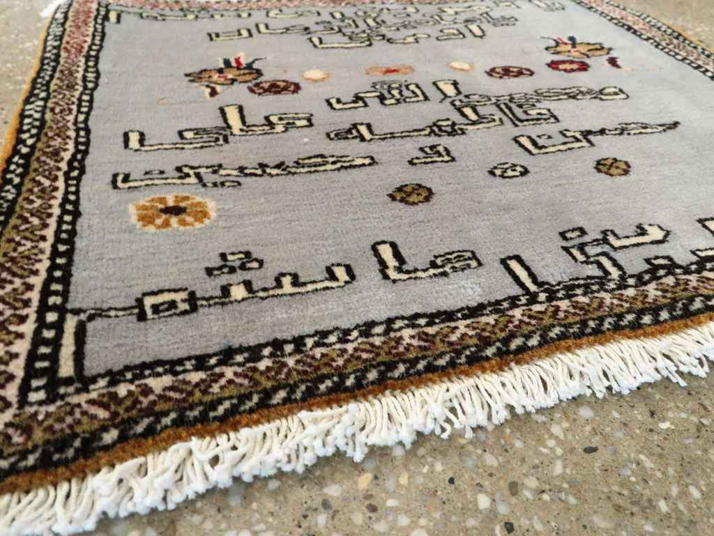 Vintage Persian Tabriz Pictorial Throw Rug, No.27536 - Galerie Shabab