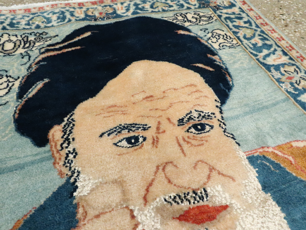 Vintage Persian Nain Pictorial Rug, No.27544 - Galerie Shabab