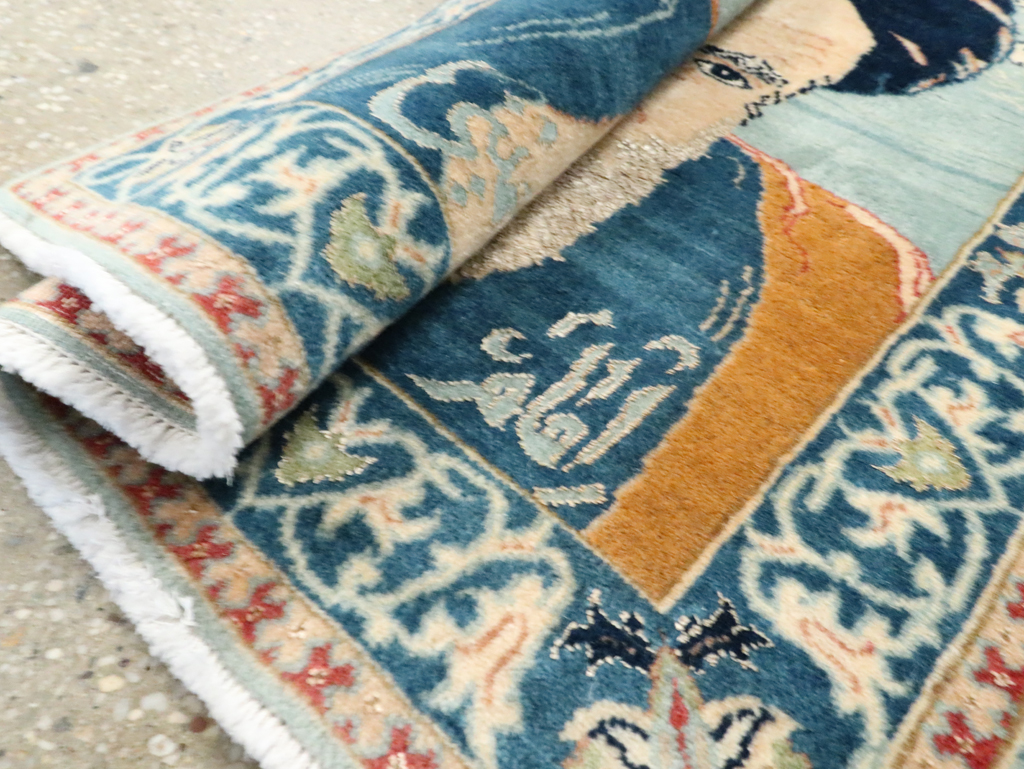 Vintage Persian Nain Pictorial Rug, No.27544 - Galerie Shabab