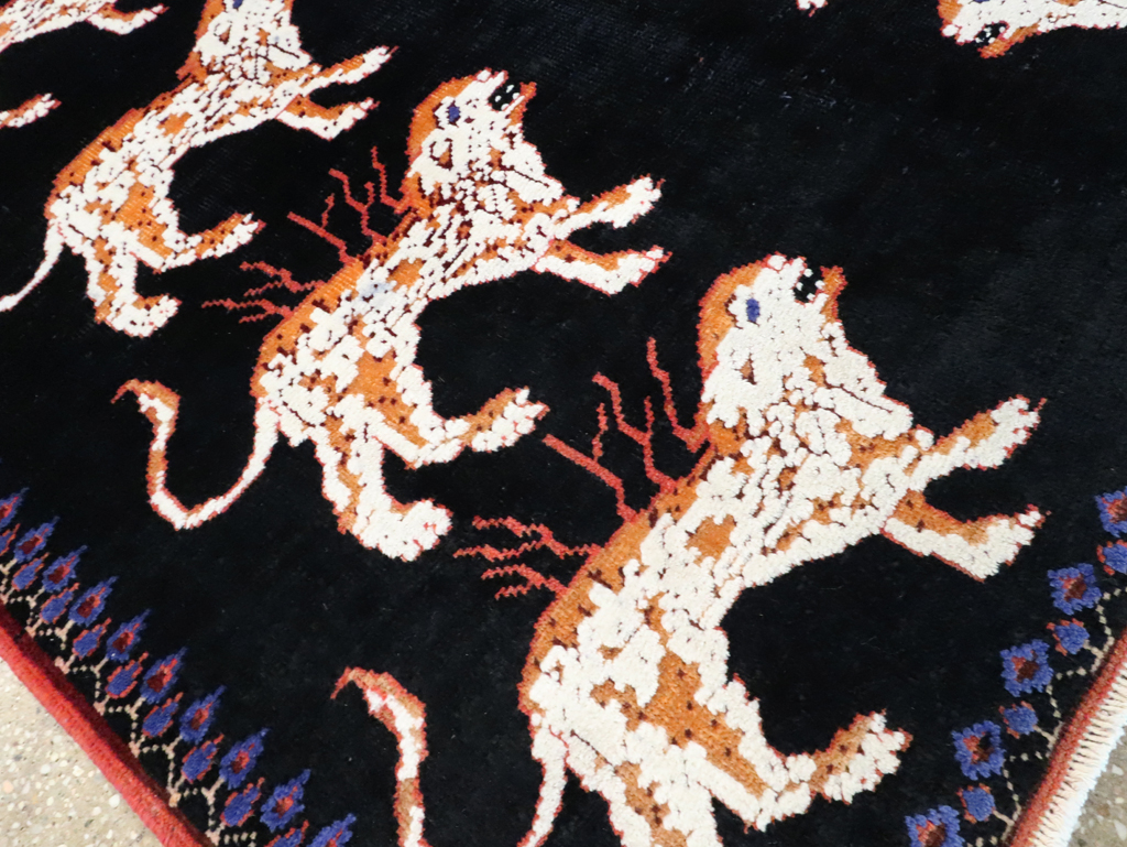 Vintage Persian Pictorial Tabriz Rug, No.27547 - Galerie Shabab