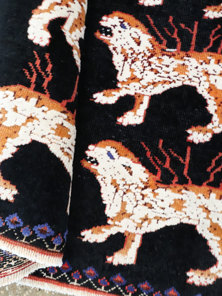 Vintage Persian Pictorial Tabriz Rug, No.27547 - Galerie Shabab