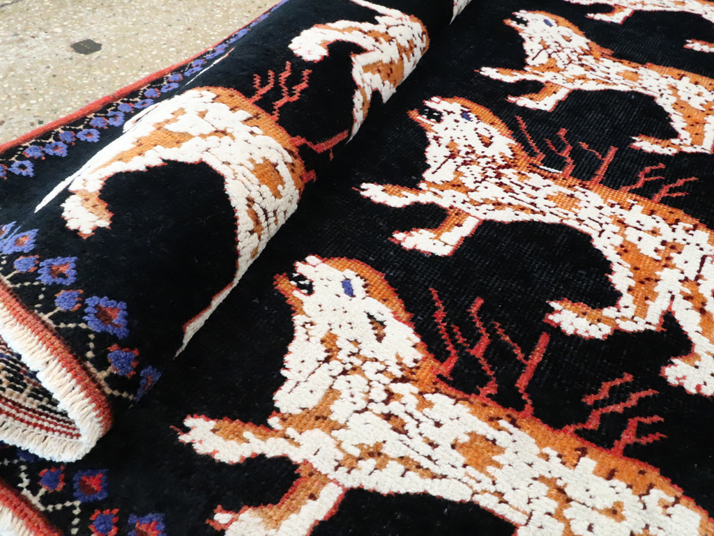 Vintage Persian Pictorial Tabriz Rug, No.27547 - Galerie Shabab