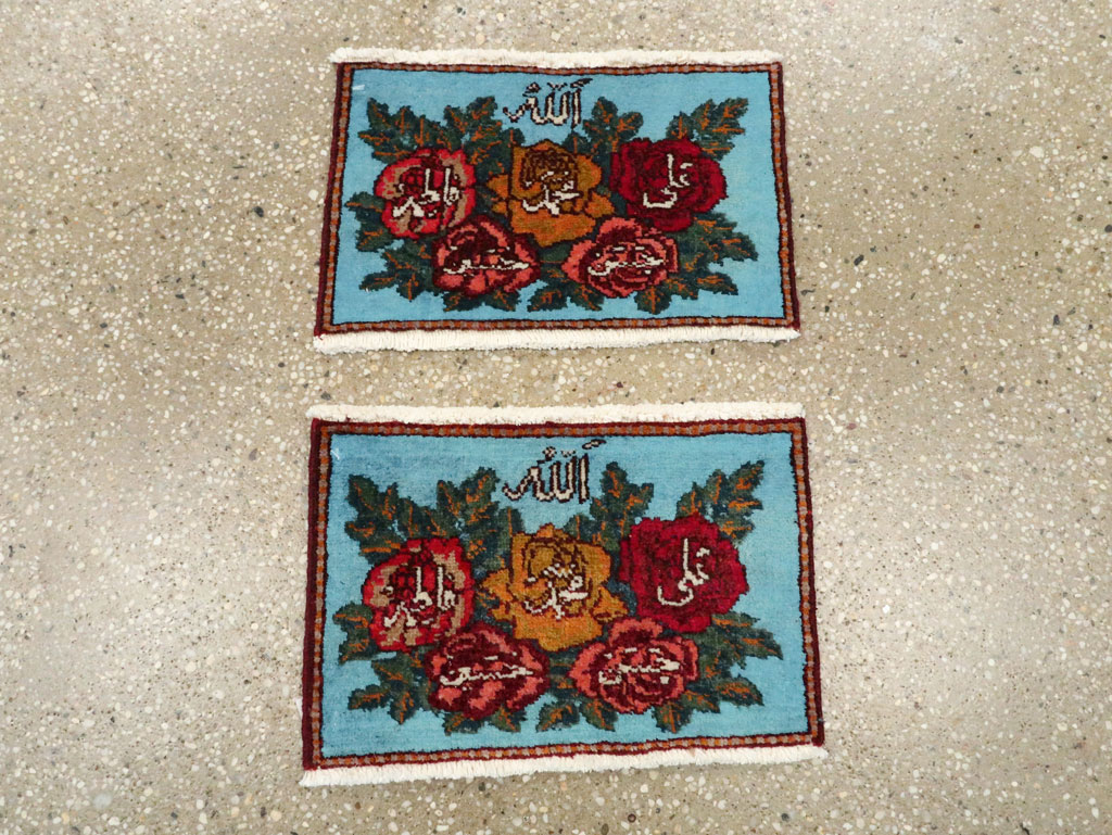 Vintage Persian Tabriz Throw Rug (Pair: 2 of 2), No.27551 - Galerie Shabab