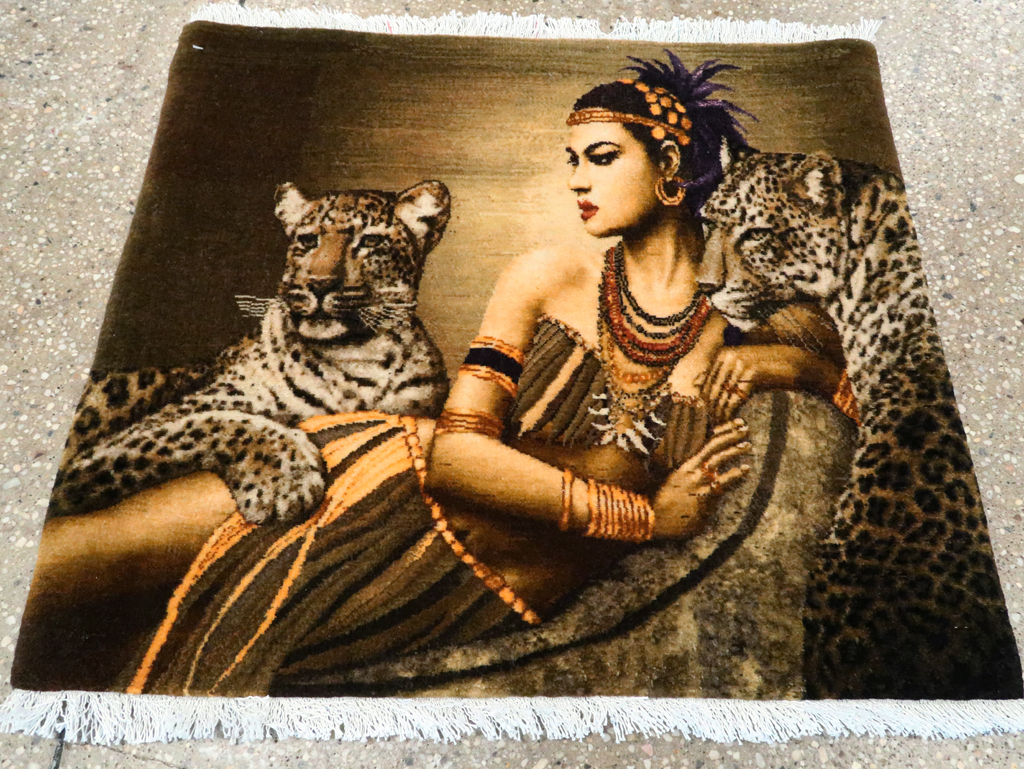 Persian Pictorial Tabriz Rug, No.27555 - Galerie Shabab