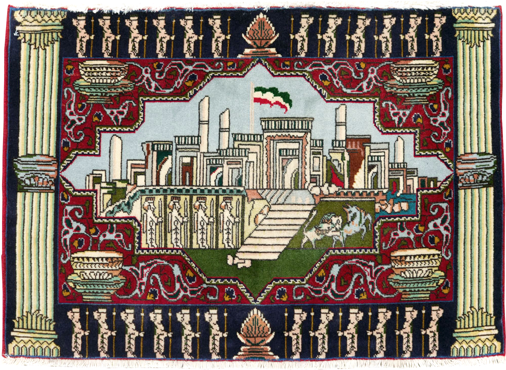 Vintage Persian Tabriz Pictorial Rug (Pair: 1 of 2), No.27556 - Galerie Shabab