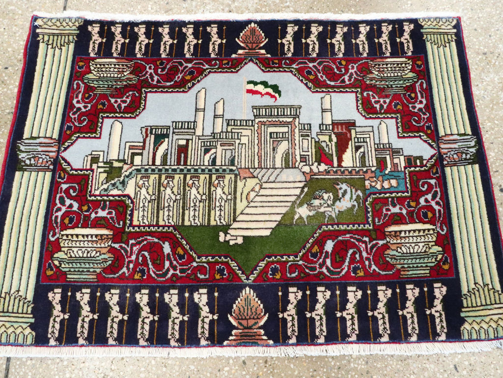 Vintage Persian Tabriz Pictorial Rug (Pair: 1 of 2), No.27556 - Galerie Shabab