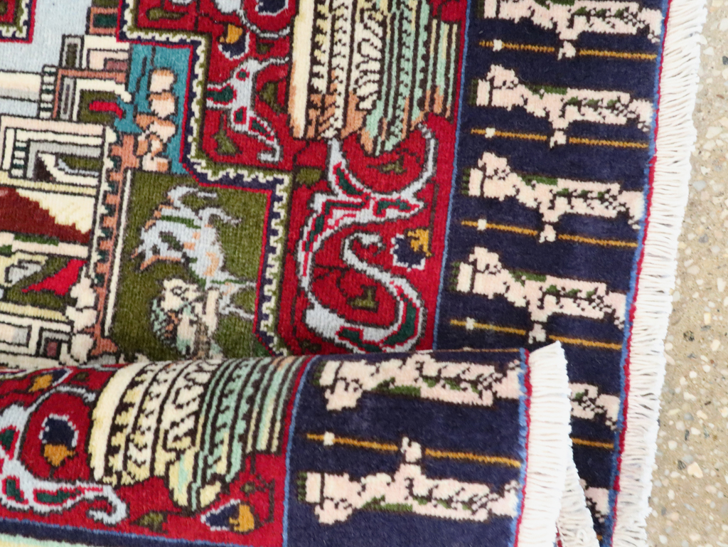 Vintage Persian Tabriz Pictorial Rug (Pair: 1 of 2), No.27556 - Galerie Shabab