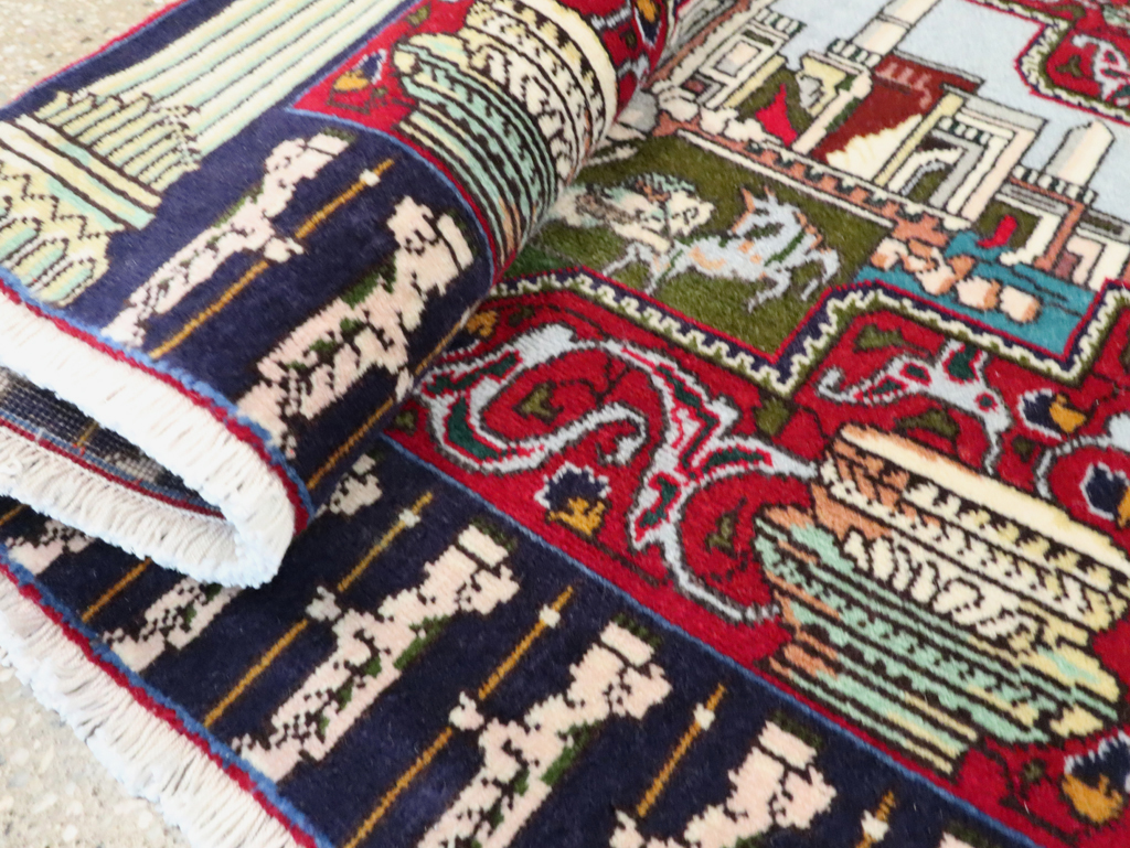 Vintage Persian Tabriz Pictorial Rug (Pair: 1 of 2), No.27556 - Galerie Shabab