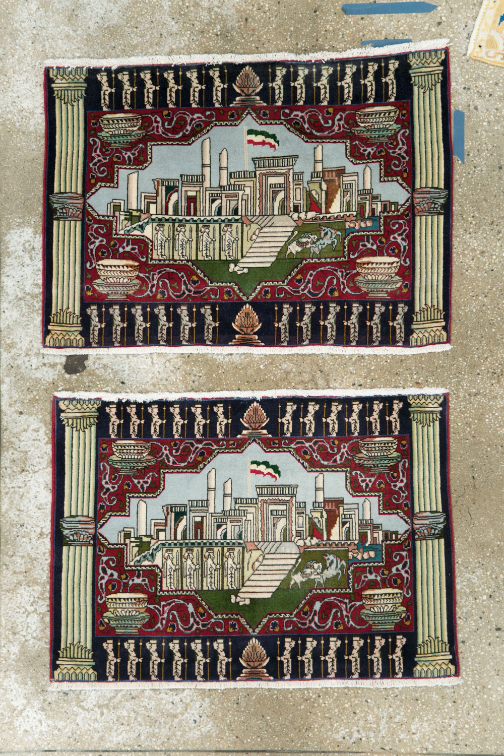 Vintage Persian Tabriz Pictorial Rug (Pair: 1 of 2), No.27556 - Galerie Shabab