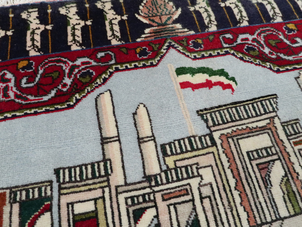 Vintage Persian Tabriz Pictorial Rug (Pair: 2 of 2), No.27557 - Galerie Shabab