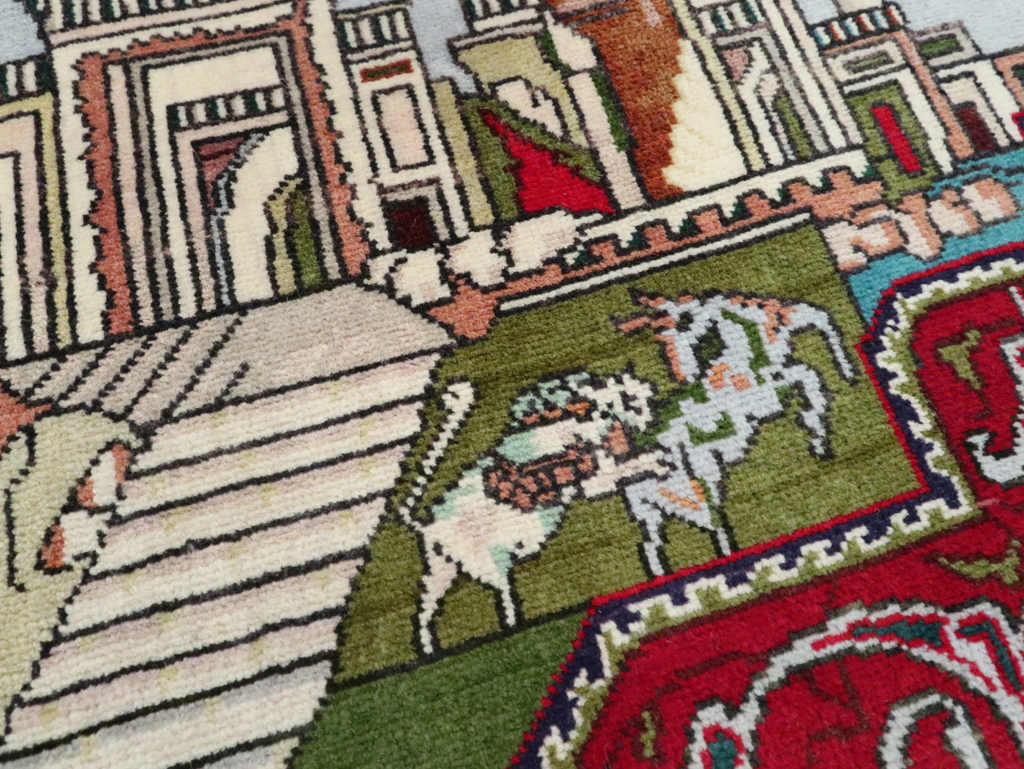 Vintage Persian Tabriz Pictorial Rug (Pair: 2 of 2), No.27557 - Galerie Shabab