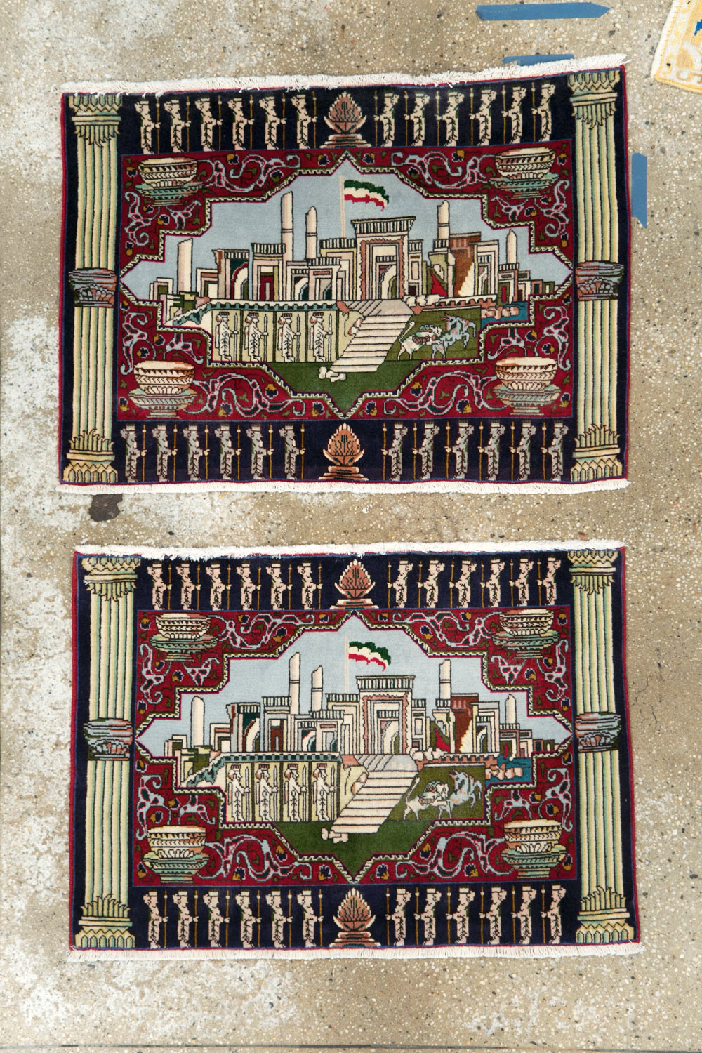 Vintage Persian Tabriz Pictorial Rug (Pair: 2 of 2), No.27557 - Galerie Shabab