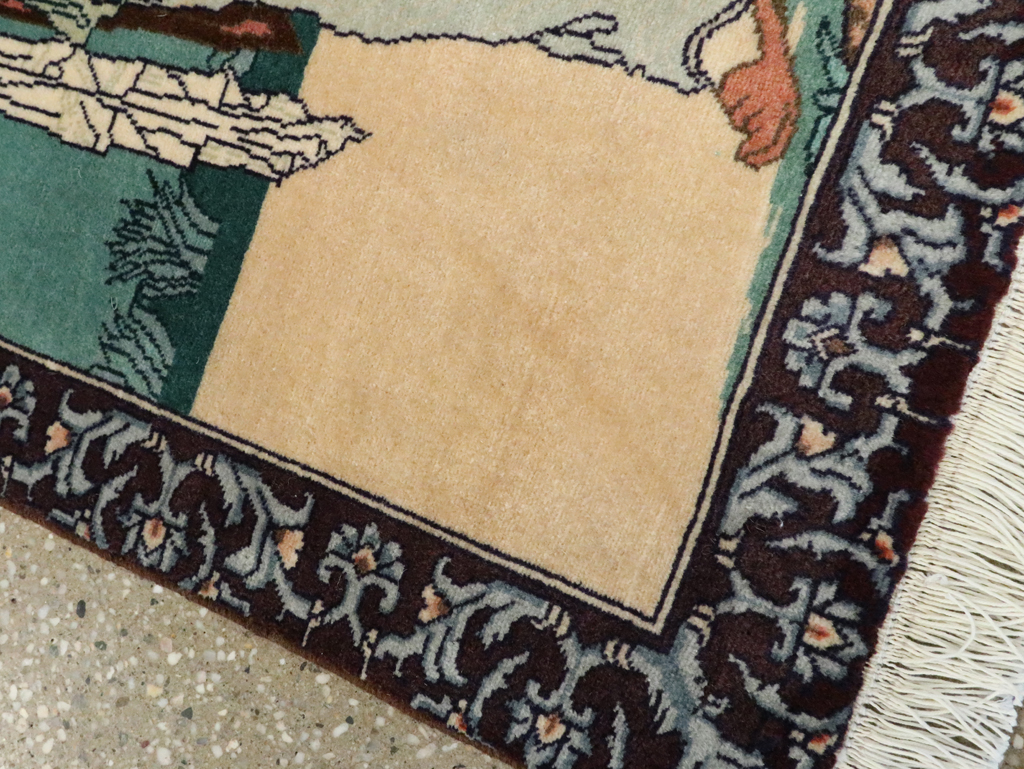 Vintage Persian Tabriz Pictorial Rug, No.27558 - Galerie Shabab