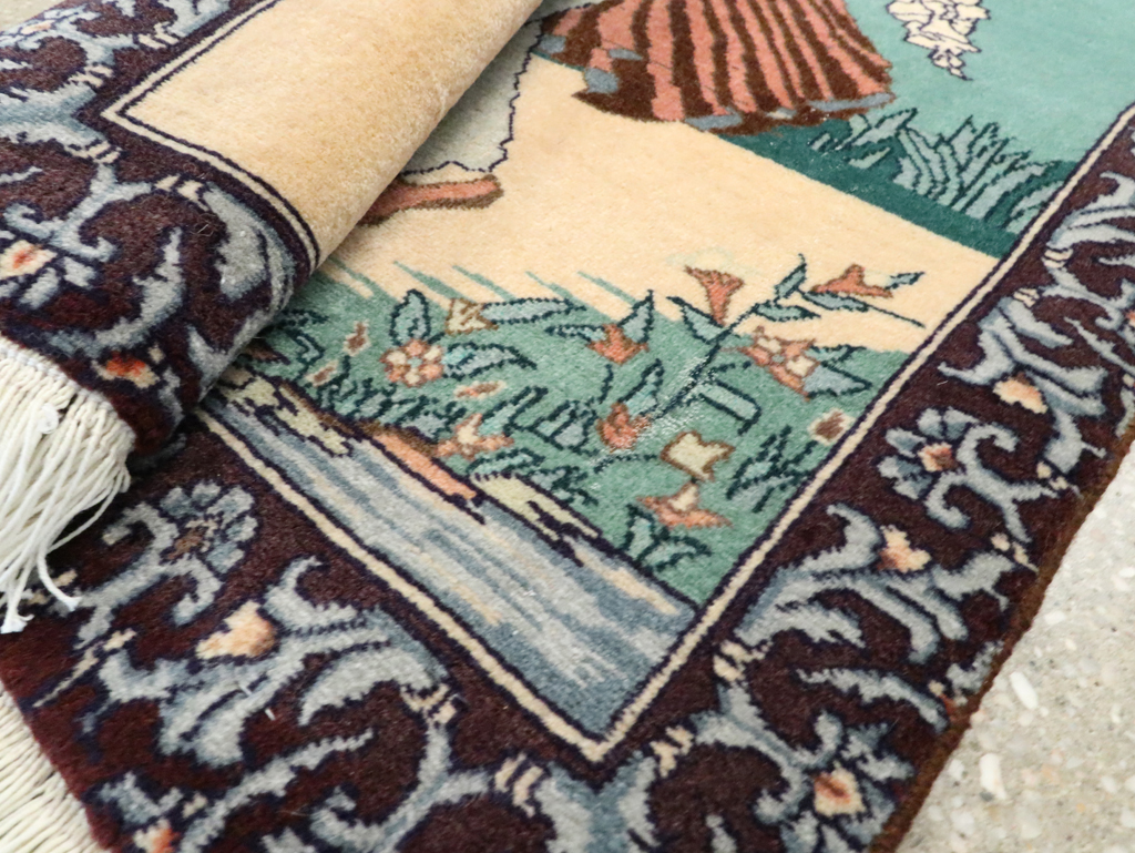 Vintage Persian Tabriz Pictorial Rug, No.27558 - Galerie Shabab