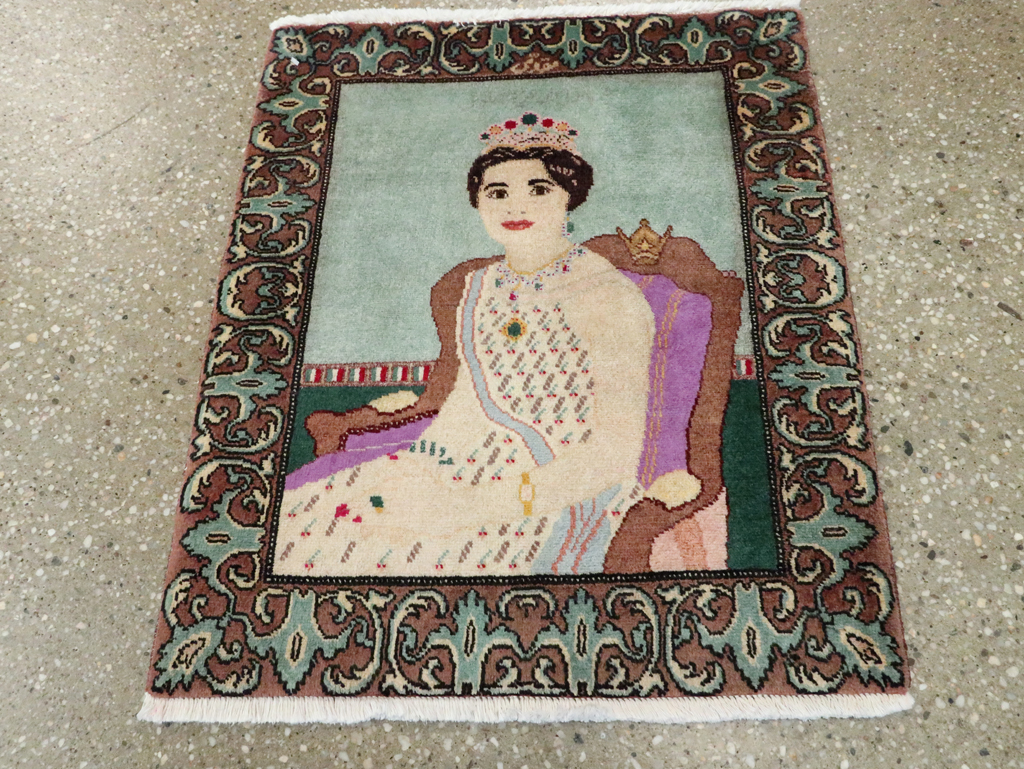 Vintage Persian Tabriz Pictorial Rug, No.27559 - Galerie Shabab