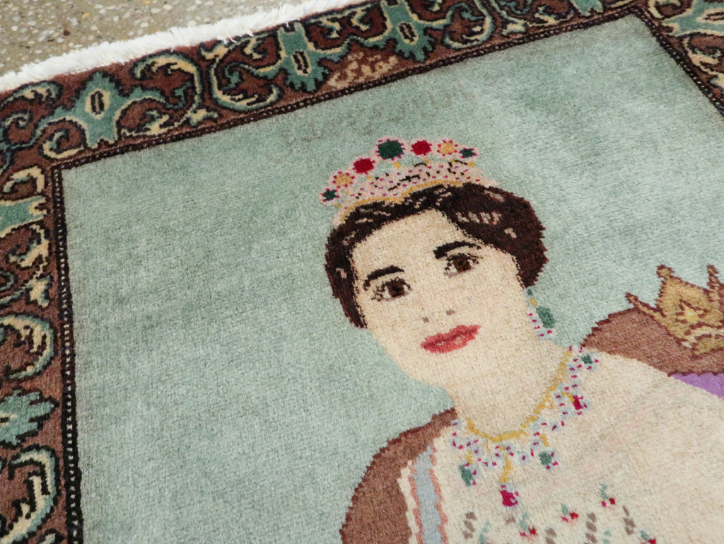 Vintage Persian Tabriz Pictorial Rug, No.27559 - Galerie Shabab