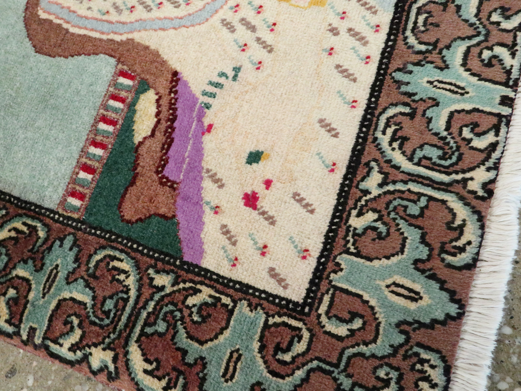 Vintage Persian Tabriz Pictorial Rug, No.27559 - Galerie Shabab
