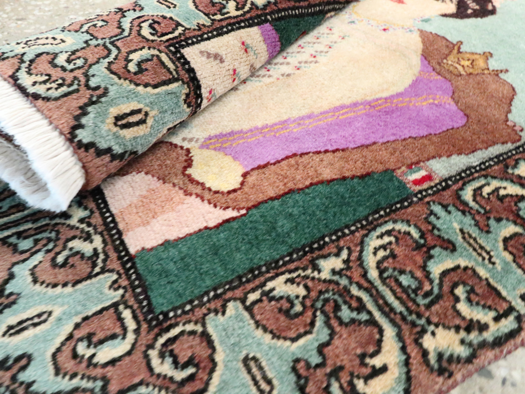 Vintage Persian Tabriz Pictorial Rug, No.27559 - Galerie Shabab