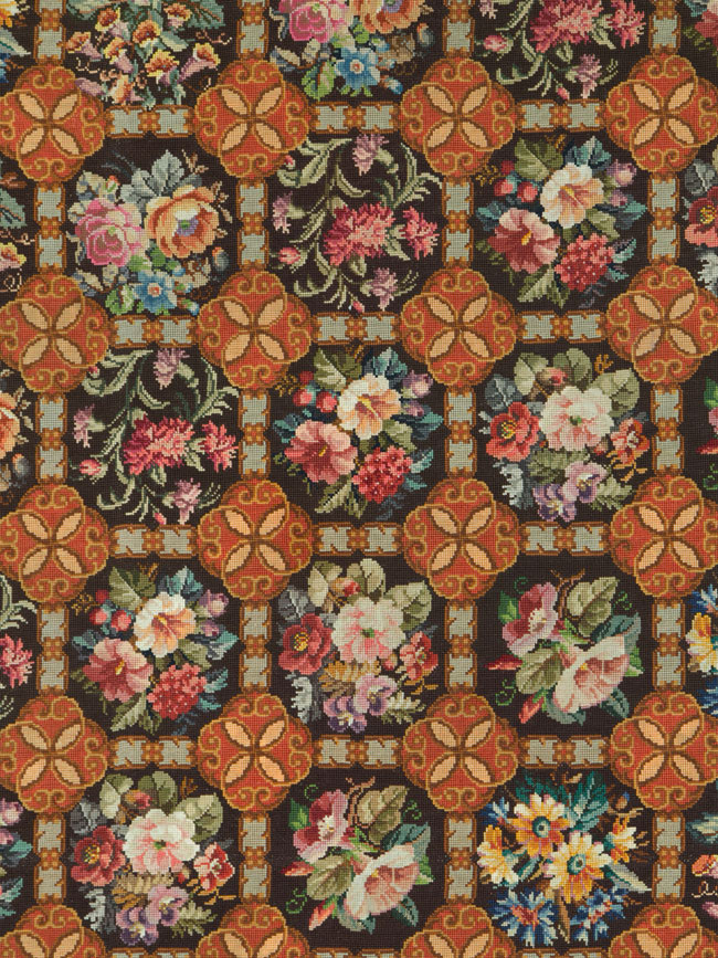 Antique English Flatweave Needlepoint Room Size Carpet, No.27565 - Galerie Shabab