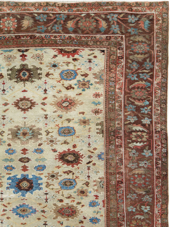 Antique Persian Mahal Large Carpet, No.27567 - Galerie Shabab