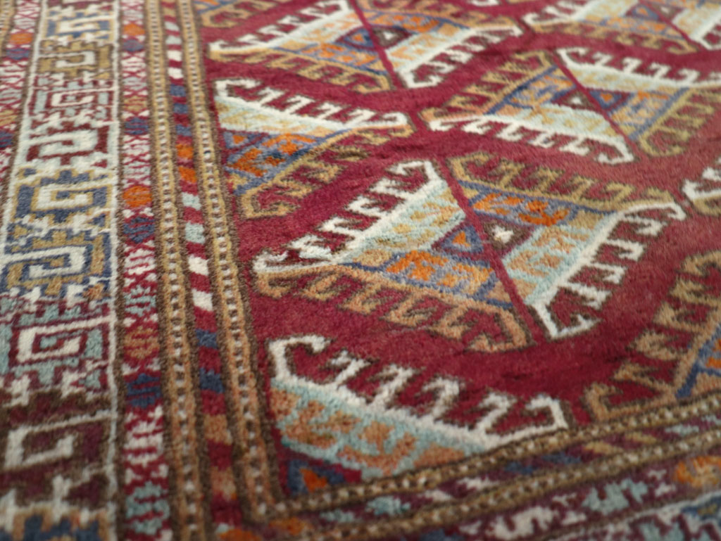Vintage Central Asian Tekke Throw Rug, No.27569 - Galerie Shabab
