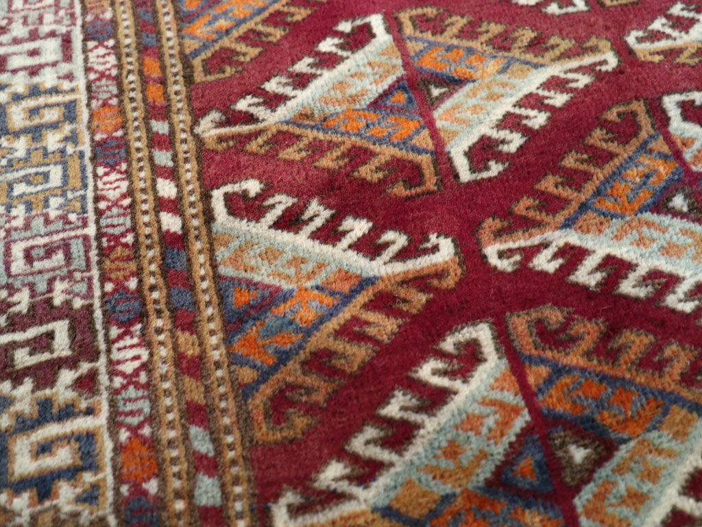 Vintage Central Asian Tekke Throw Rug, No.27569 - Galerie Shabab
