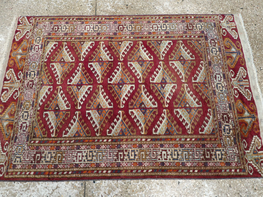 Vintage Central Asian Tekke Throw Rug, No.27569 - Galerie Shabab