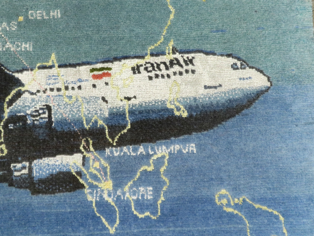 Vintage Persian Tabriz Pictorial Map Rug, No.27570 - Galerie Shabab