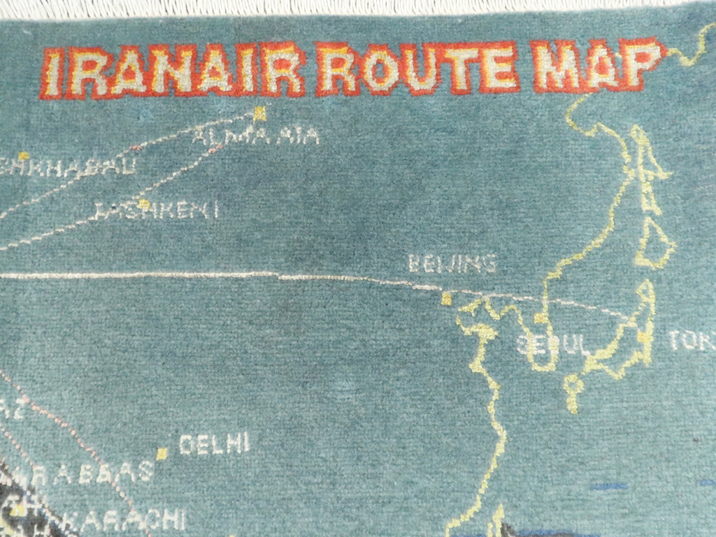 Vintage Persian Tabriz Pictorial Map Rug, No.27570 - Galerie Shabab