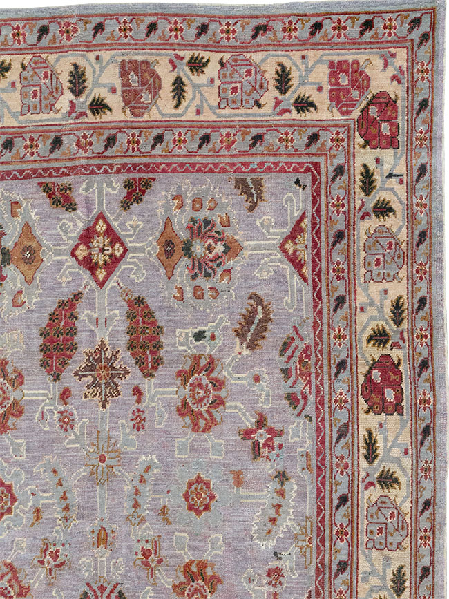 Antique Indian Lahore Large Room Size Carpet, No.27579 - Galerie Shabab