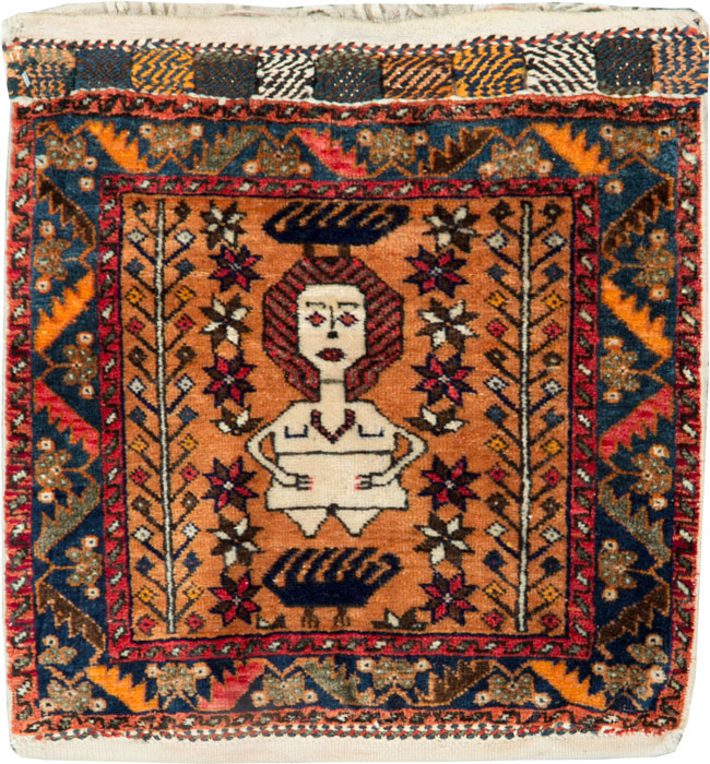 Vintage Persian Baluch Pictorial Rug, No.27580 - Galerie Shabab