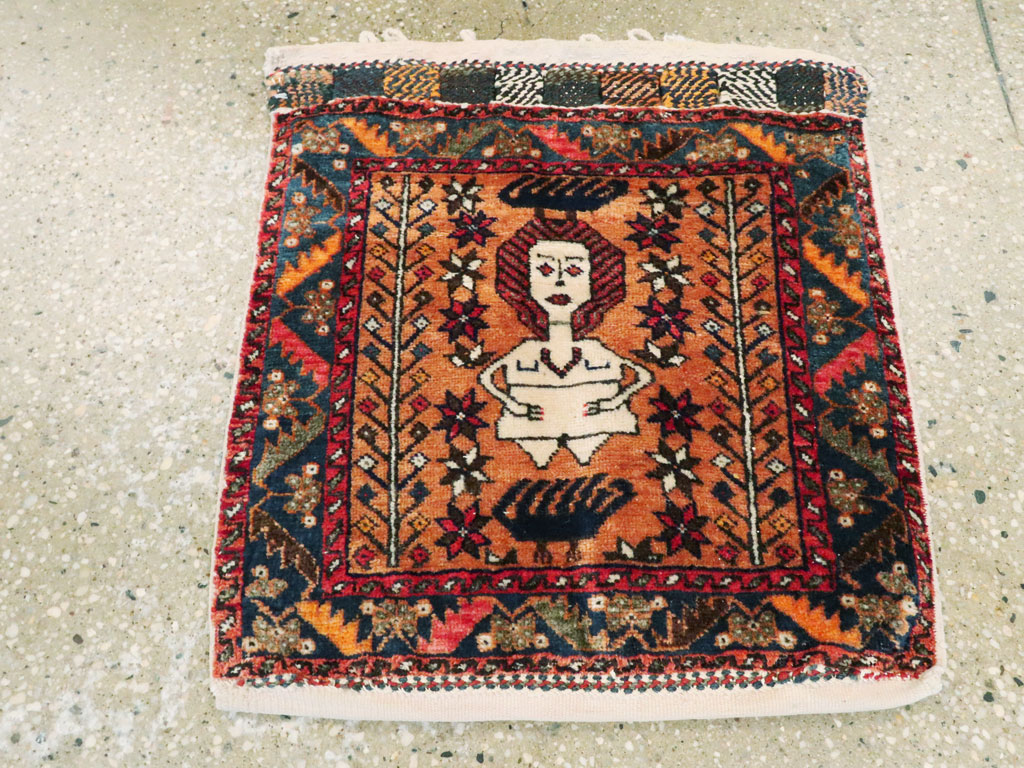 Vintage Persian Baluch Pictorial Rug, No.27580 - Galerie Shabab