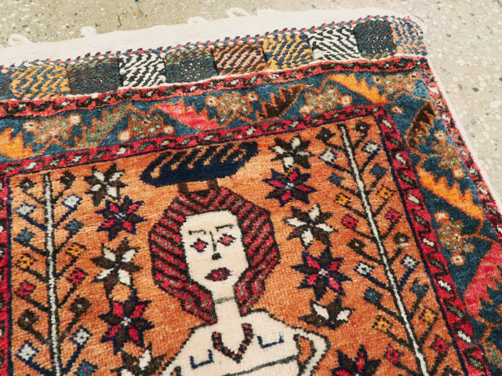 Vintage Persian Baluch Pictorial Rug, No.27580 - Galerie Shabab