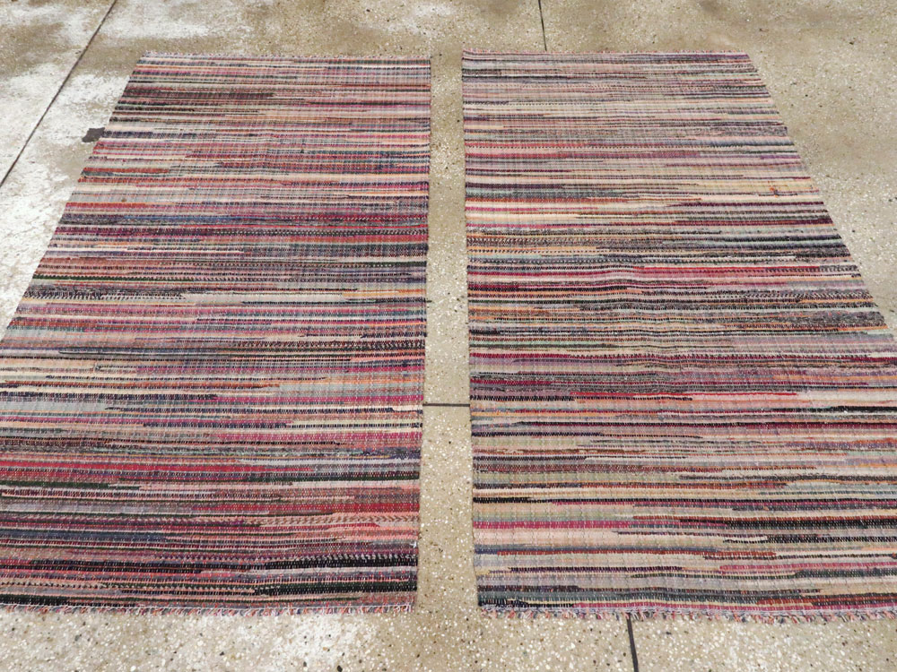 Small Vintage American Rag Rug (Pair: 1 of 2), No.27584 - Galerie Shabab