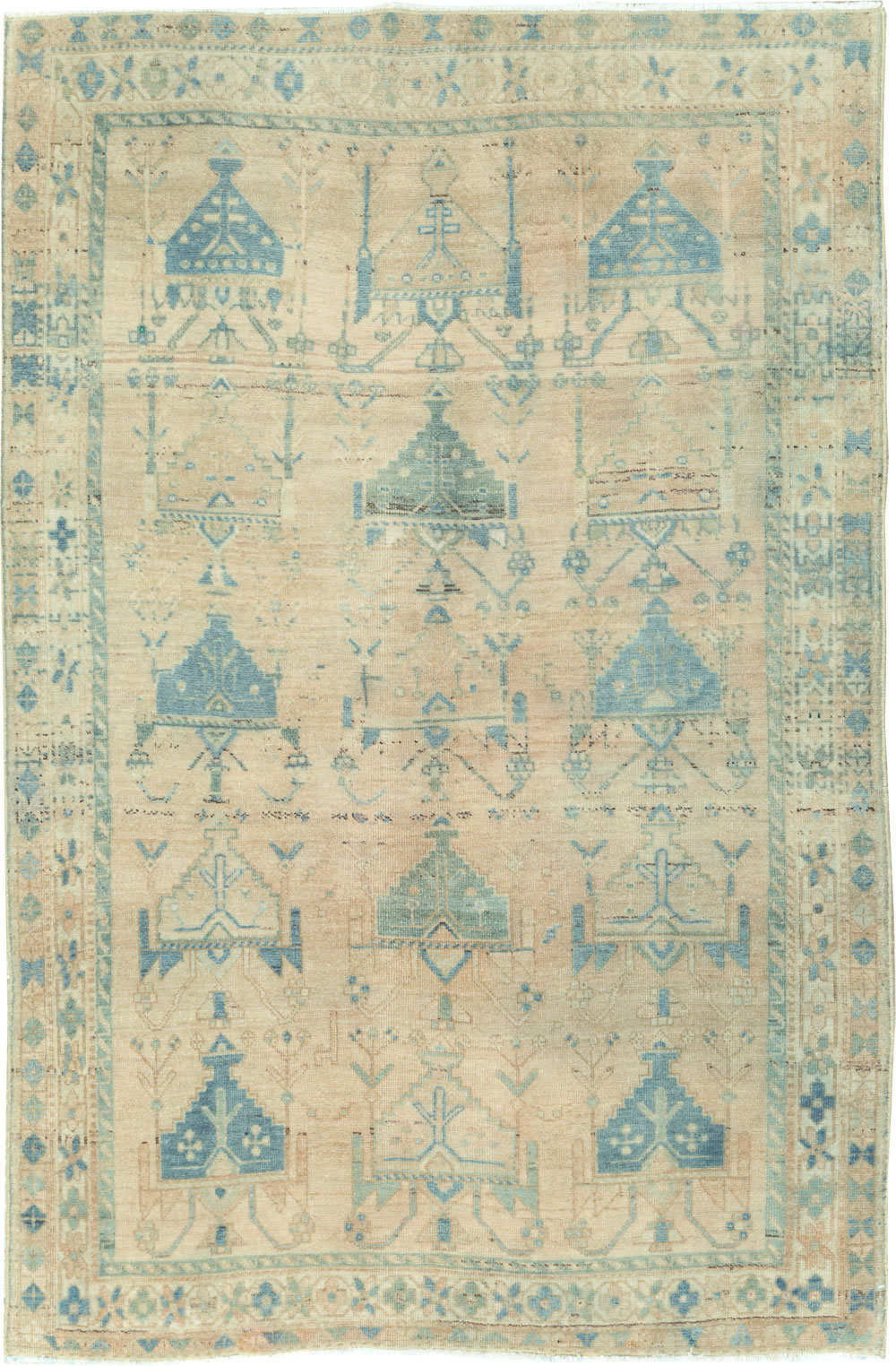 Vintage Persian Afshar Throw Rug, No.27600 - Galerie Shabab