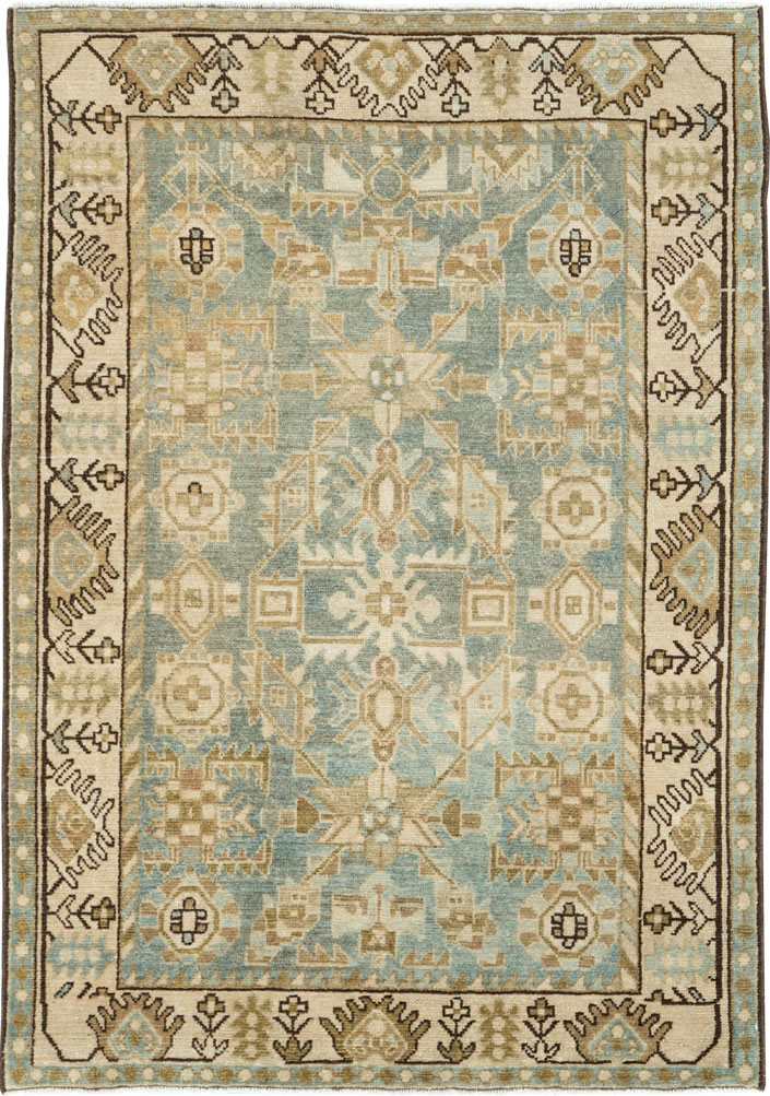 Vintage Persian Malayer Throw Rug, No.27603 - Galerie Shabab