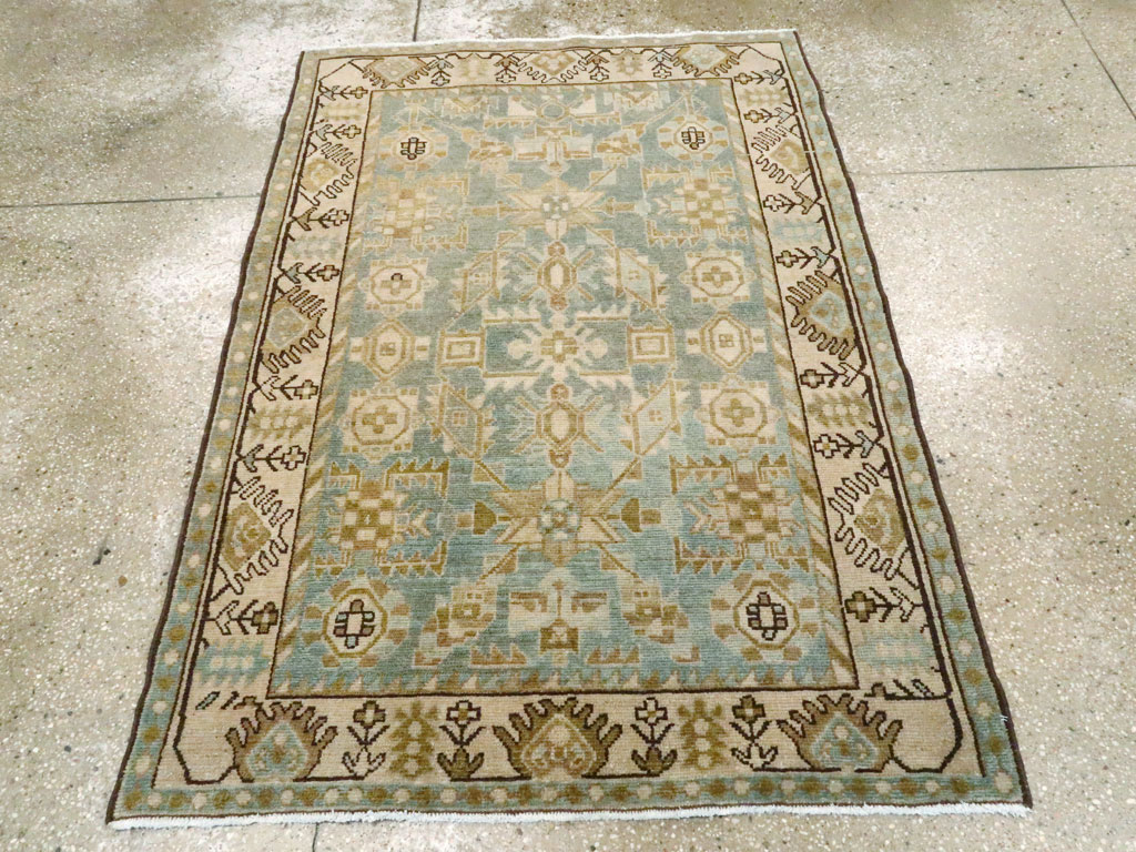 Vintage Persian Malayer Throw Rug, No.27603 - Galerie Shabab