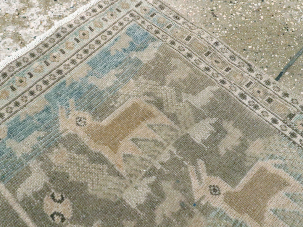 Vintage Persian Pictorial Afshar Throw Rug, No.27606 - Galerie Shabab