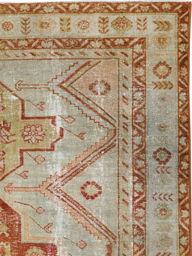 Distressed Antique Persian Malayer Accent Rug, No.27617 - Galerie Shabab