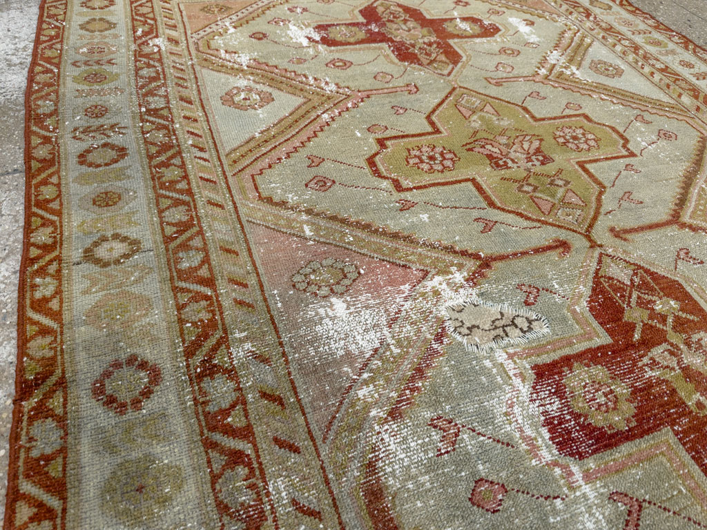 Distressed Antique Persian Malayer Accent Rug, No.27617 - Galerie Shabab