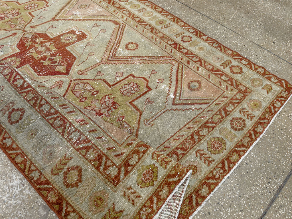 Distressed Antique Persian Malayer Accent Rug, No.27617 - Galerie Shabab
