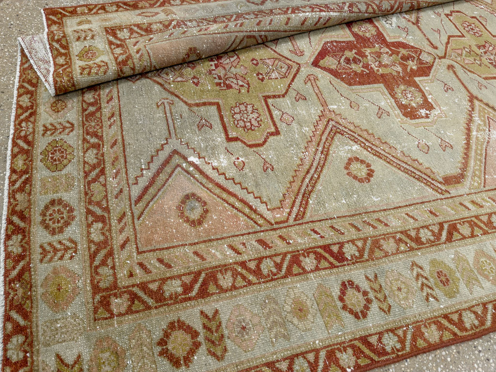 Distressed Antique Persian Malayer Accent Rug, No.27617 - Galerie Shabab