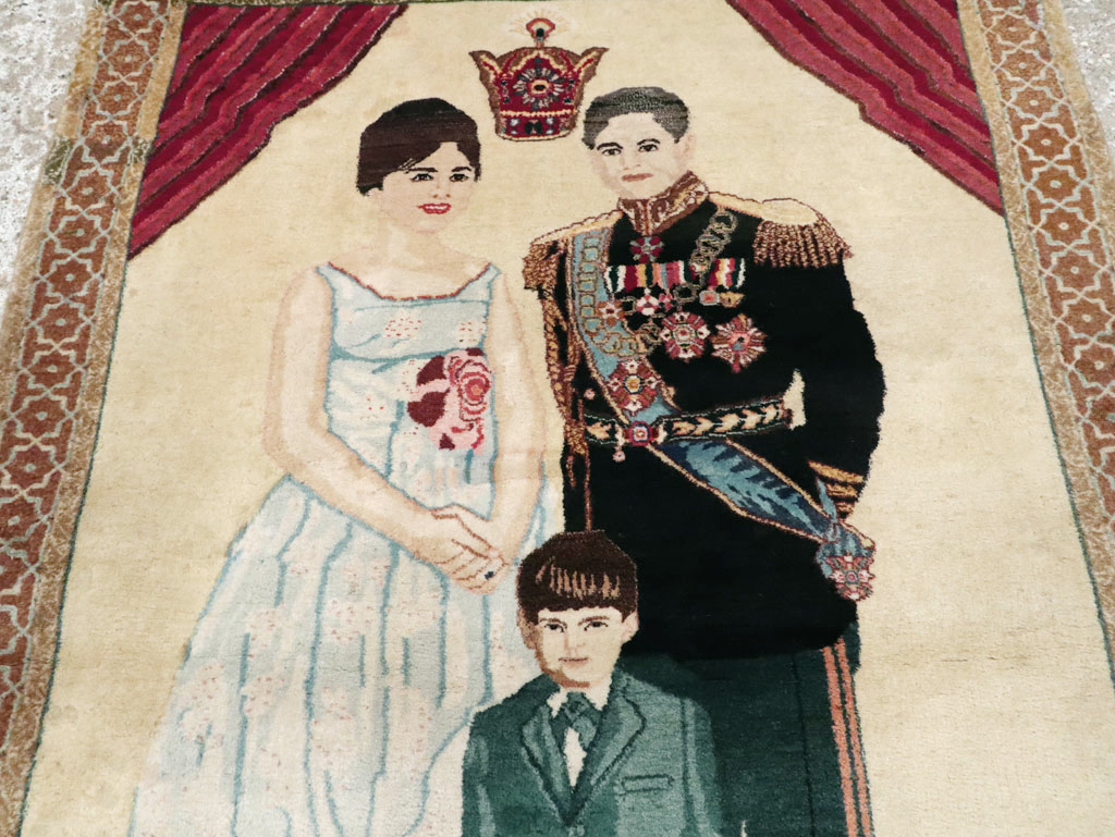 Vintage Persian Tabriz Pictorial Rug, No.27629 - Galerie Shabab