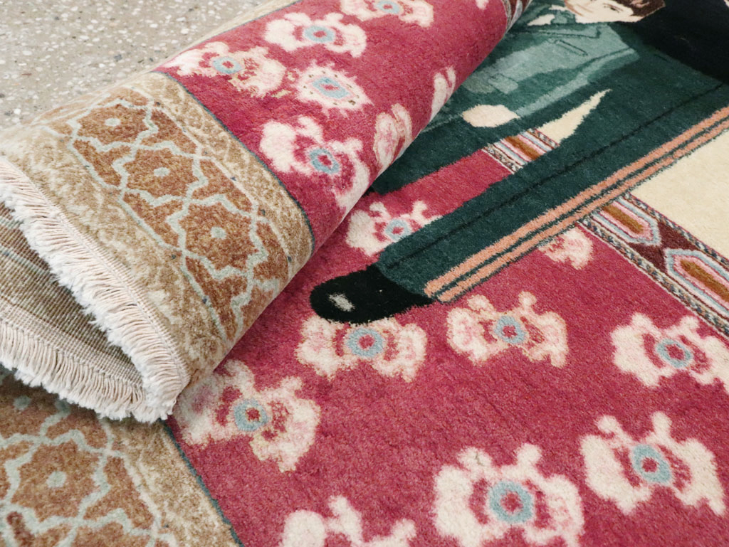 Vintage Persian Tabriz Pictorial Rug, No.27629 - Galerie Shabab