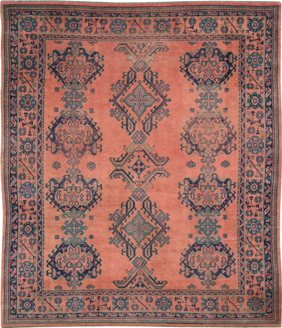 Vintage Turkish Oushak Square Room Size Carpet, No.27630 - Galerie Shabab